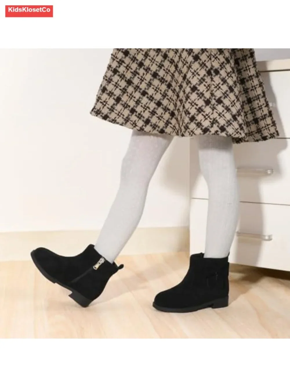 Girls Ankle Boots Bowknot Dress Booties Side Zipper